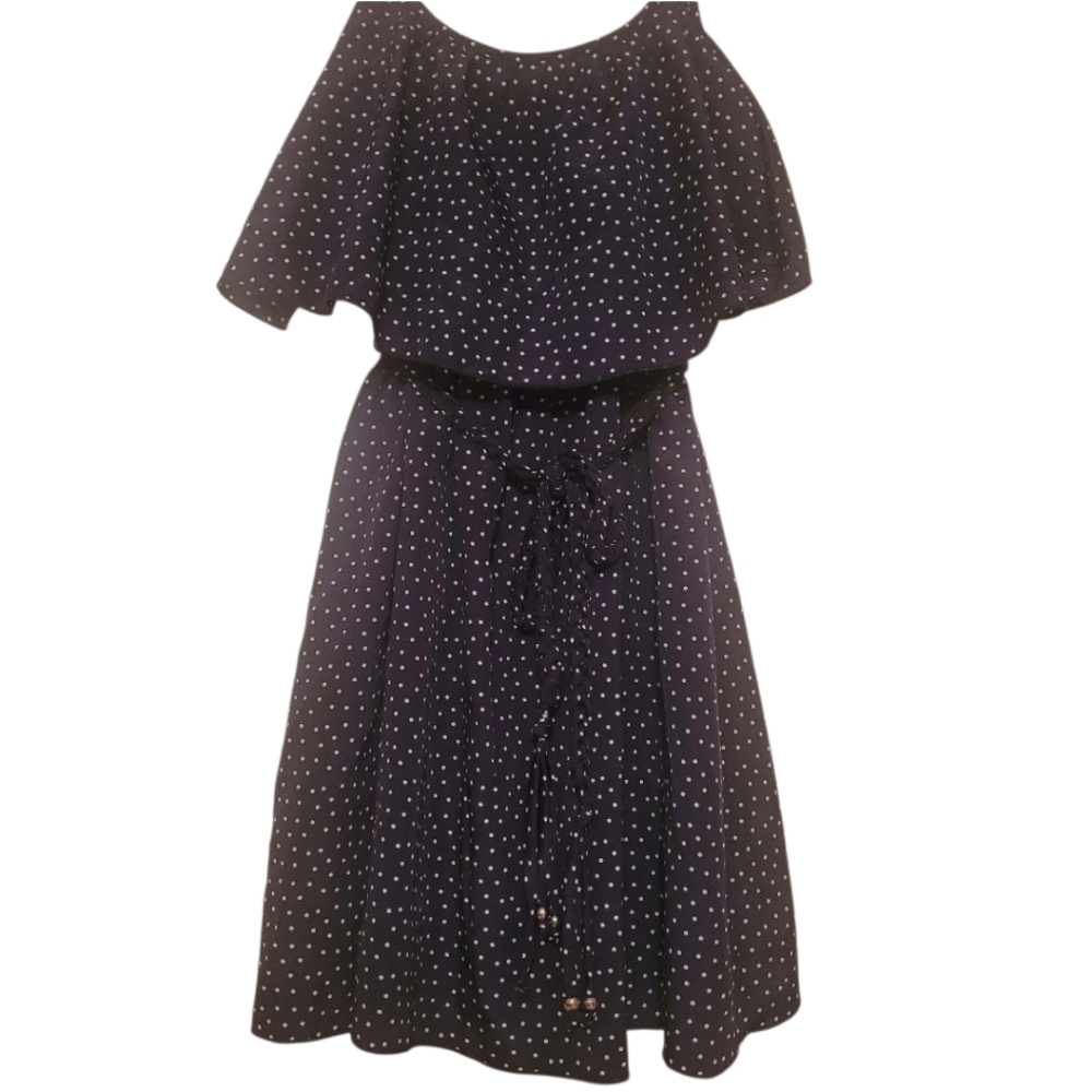 My Michelle Navy Polka Dot Sundress Size Small